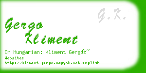 gergo kliment business card